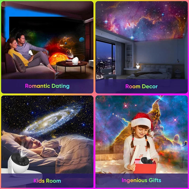 LED Night Light Galaxy Projector Starry Sky Projector 360° Rotate Planetarium Night Lamp For Room Decorative Children Kids Gift