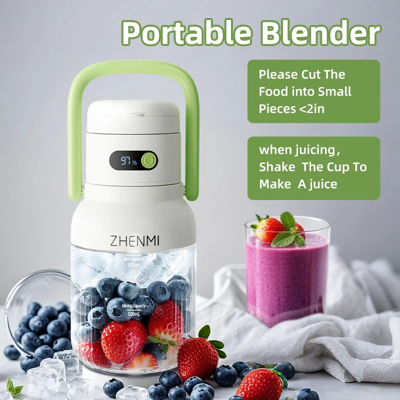 Portable Juicer, 33oz. Vessel, USB-C Rechargeable, Easy To Clean, Suitable For Juicing Fruits And Vegetable