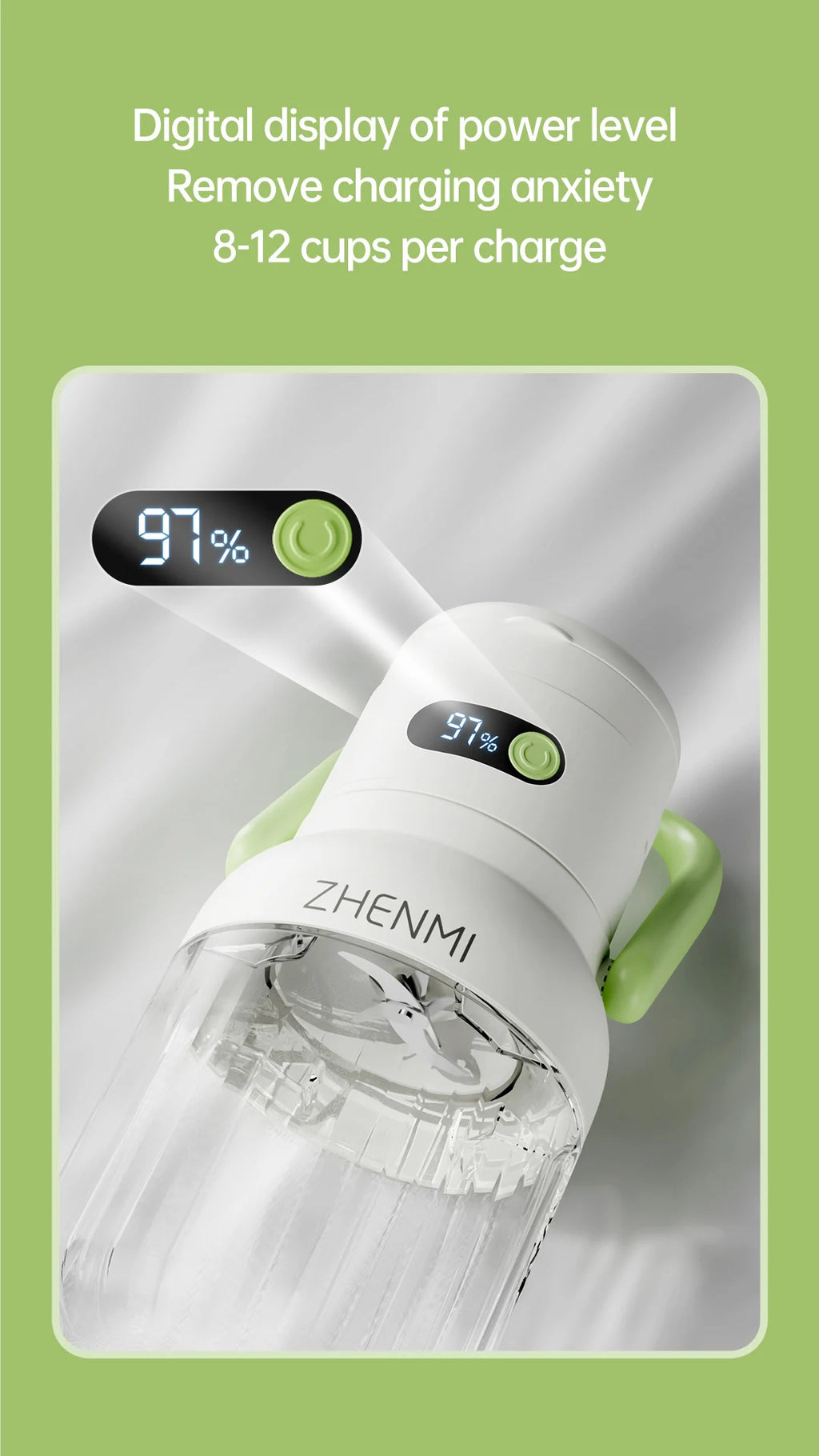 Portable Juicer, 33oz. Vessel, USB-C Rechargeable, Easy To Clean, Suitable For Juicing Fruits And Vegetable