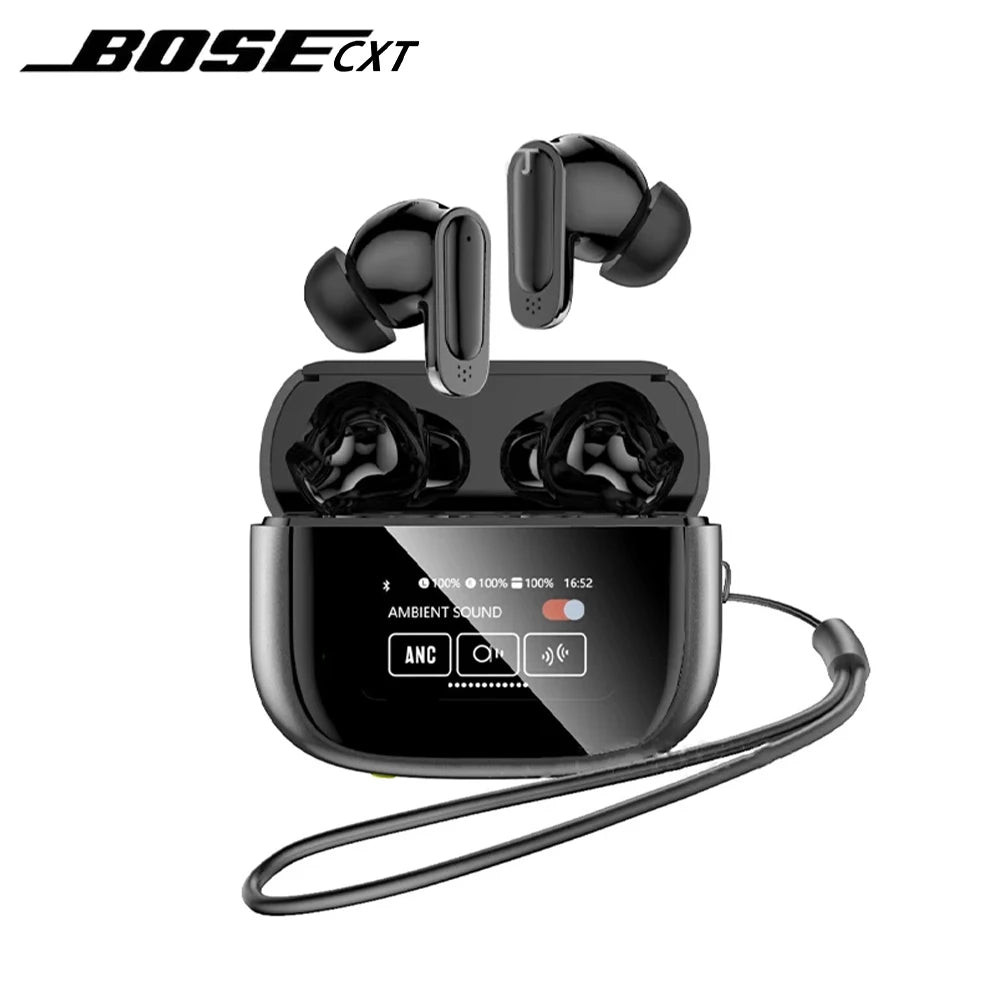 BOSECXT V11 Touch Screen Headphones ANC Bluetooth5.4 Noise Cancelling Earphones HiFi Sereo.