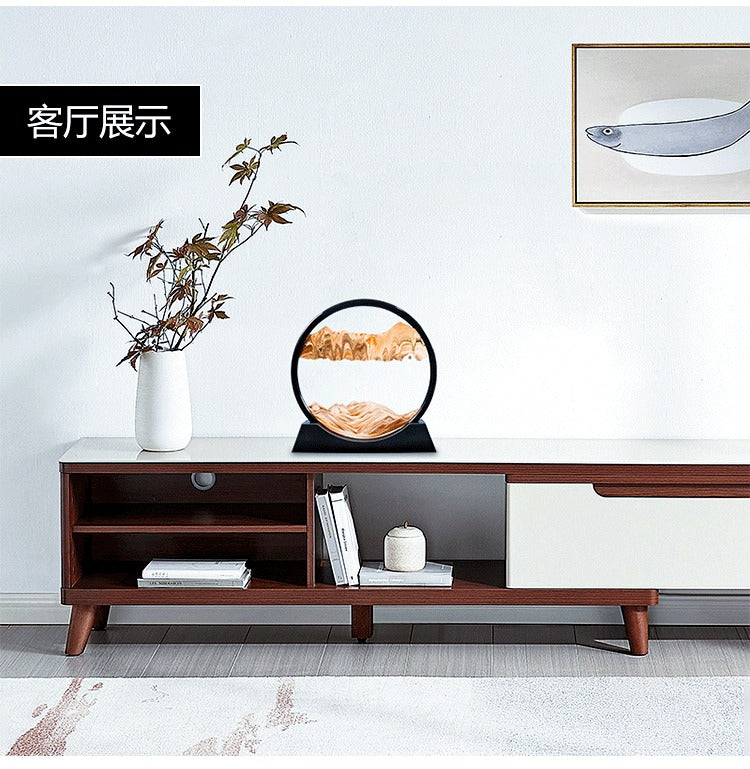 2025 Moving Sand Art Picture Round Glass Deep Sea Sandscape Hourglass Quicksand Craft Flowing Sand Painting Office Home Decor