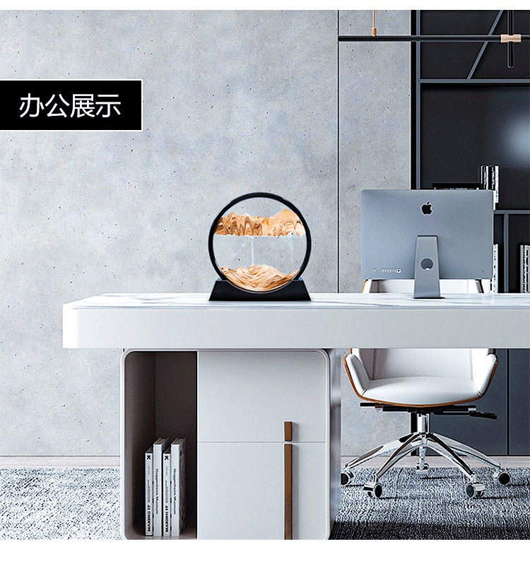 2025 Moving Sand Art Picture Round Glass Deep Sea Sandscape Hourglass Quicksand Craft Flowing Sand Painting Office Home Decor