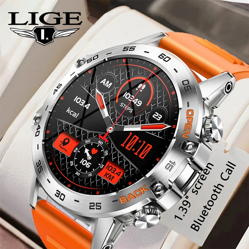LIGE 1.39" Smartwatch for Men – Bluetooth Call, Fitness & Health Tracker