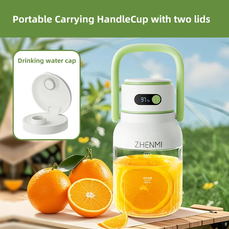Portable Juicer, 33oz. Vessel, USB-C Rechargeable, Easy To Clean, Suitable For Juicing Fruits And Vegetable